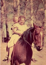 Best friends on horseback 1945