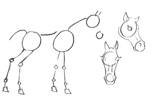 How to draw a horse in easy steps