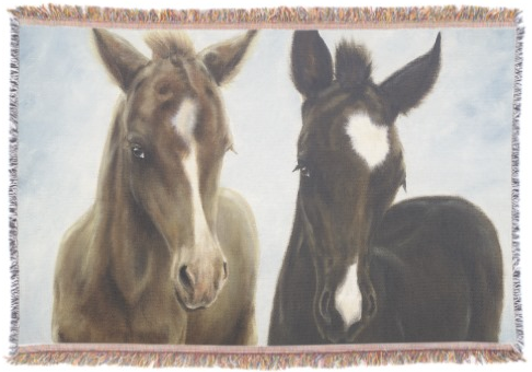 Two Foals Throw Blanket
