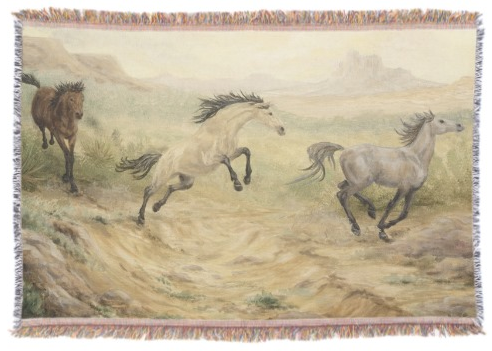 Wild Horses Throw Blanket